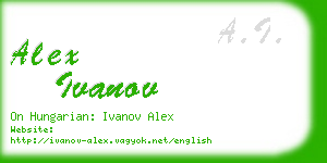 alex ivanov business card